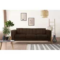 3-Sitzer HOME AFFAIRE "Haki", braun, B:220cm H:74cm T:88cm, Sofas
