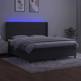 vidaXL Boxspringbett 180 x 200 cm Dunkelgrau