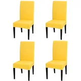 Chickw1 Stuhlhussen 2/4/6/10 Stück, Grau Drucken Elastischer Stuhlbezug Abnehmbare Waschbar Für Hochzeit, Hotel, Bankett, Partys Universal Modern Stuhlhussen (4 Stück,Gelb)