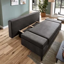 SUN GARDEN Schlafsofa Stoff 2-Sitzer Anthrazit
