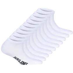 JACK&JONES Kinder Sneakersocken, 10er Pack - JACDONGO SOCKS, Baumwollmischung, einfarbig Weiß 33-37