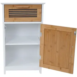 Mendler Kommode HWC-A85, Badezimmerkommode Badschrank Bambus, MVG-zertifiziert 71x40x31cm weiß