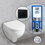 Geberit Renova Plan Compact Komplett-SET Wand-WC mit neeos Vorwandelement,, 203245000+16601BM#SET,