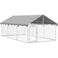 vidaXL Hundezwinger 400 x 200 x 150 cm Stahl Silber
