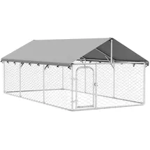vidaXL Hundezwinger 400 x 200 x 150 cm Stahl Silber