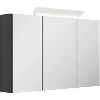 Posseik Spiegelschrank inkl. Design LED-Lampe u. Glasböden 120 cm