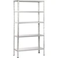 SCHULTE Regalwelt Steckregal Stahl 190 x 100 x 40 cm Silber 5 Böden