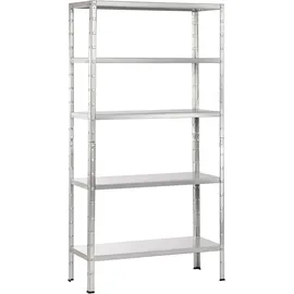 SCHULTE Regalwelt Steckregal Stahl 190 x 100 x 40 cm Silber 5 Böden