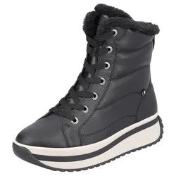 Winterboots RIEKER EVOLUTION, Damen, Gr. 43, schwarz, Leder, sportlich, Schuhe, Schnürboots, Stiefelette mit praktischem Innenreißverschluss