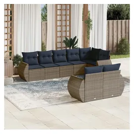 vidaXL Gartensofa-Set 8-tlg. grau Polyrattan