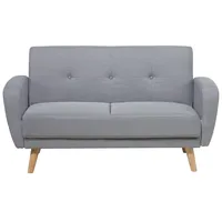 Beliani 2-Sitzer Sofa FLORLI in Grau/Braun - (W) 155 x (H) 82 x (L) 85 cm | Gr.: onesize