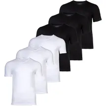 Boss Herren T-Shirt, 6er Pack - TShirtVN Classic, Unterhemd, V-Neck, Cotton Schwarz/Weiß S