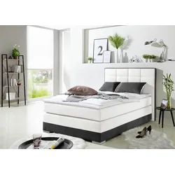 Boxspringbett INOSIGN, weiß, B:133cm L:210cm, Komplettbetten, Boxspringbett, inklusive Topper und Wendekissen