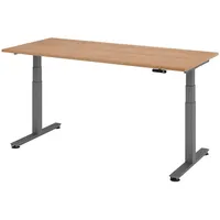 Bümö Schreibtisch, Nussbaum, Graphit, Nachbildung,Nussbaum, Rechteckig, 180x72x80 cm, FSC