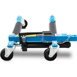 BITUXX 4 Stück PKW Rangierhilfe Blau Rangierheber hydraulisch Wagenheber Auto Rangierroller Rangierheber belastbar bis 680 kg pro Rangierroller