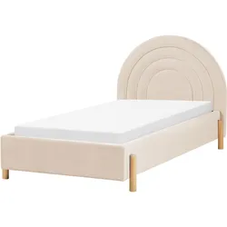 Kinderbett Samtstoff ANET 90 x 200 cm Beige