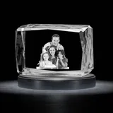 FCLYDER Personalisierter 3D Kristall mit Foto, Glaskristall mit Foto, benutzerdefinierte Familie Foto, personalisiertes Geschenk mit Ihrem eigenen Foto, Muttertagsgeschenke für Frauen Valentinstag