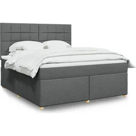 vidaXL Boxspringbett 180 x 200 cm Dunkelgrau