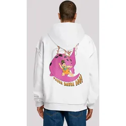 Kapuzenpullover F4NT4STIC "Yabba Dabba Doo Familie Feuerstein", Herren, Gr. 3XL, weiß, Obermaterial: 100% Baumwolle, casual, oversize, Langarm, Pullover, Print