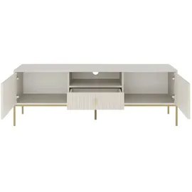 Möbel Kraft Maglione TV-Lowboard 154 cm Beige Metall/MDF/Spanplatte/Holzwerkstoff