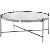 WOMO-DESIGN Couchtisch Silber, Metall, 35x75x75 cm Wohnzimmer, Wohnzimmertische, Couchtische