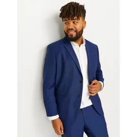 Jack & Jones PlusSize Sakko "JPRSOLARIS BLAZER NOOS PLS", Herren, Gr. 66, blau (medieval blau), Web, Obermaterial: 59% Polyester, 24% Wolle, 16% Viskose, 1% Elasthan, JACK & JONES PLUSSIZE, unifarben, slim fit, Sakkos Sakko