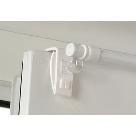GARDINIA Klemmträger Easy Click für Vitragestangen/Caféhausstangen, 2 Stück, Weiß
