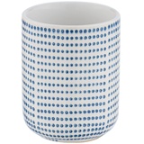 WENKO Zahnputzbecher weiß blau Keramik H/D: ca. 9,5x7,5 cm Ø weiß, blau