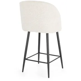 BIZZOTTO Barhocker Queen 2er-Set aus Boucle-Stoff, modern gepolstert, beige, stabiles Metallgestell