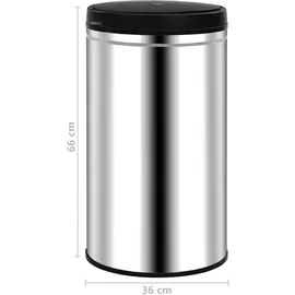 vidaXL Automatischer Sensor-Mülleimer 60 l Silber