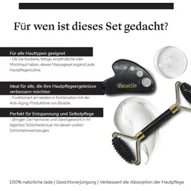 Biostile Massage-Set – Gua Sha Stein und Jade-Roller für strahlende Haut