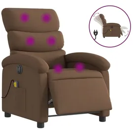 vidaXL Massagesessel Elektrisch Braun Stoff 92 x 99,5 x 0 cm Braun mit Fernbedienung
