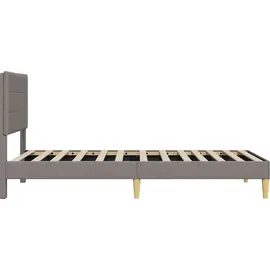 vidaXL Bettrahmen mit Kopfteil Taupe 90 x 190 cm Stoff