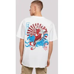 T-Shirt F4NT4STIC "Japan Koi Fisch Karpfen", Herren, Gr. S, weiß, Obermaterial: 100% Baumwolle, oversize, Rundhals, ohne Bündchen, Shirts, Print