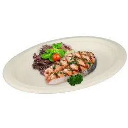 500 Imbissteller Menüteller Einweg Snackteller weiß oval 26x19cm