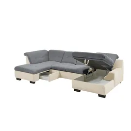 Lounge Collection Wohnlandschaft Chenille 3-Sitzer Grau