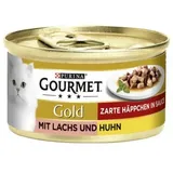 Purina Gourmet Gold Zarte Häppchen in Sauce Lachs & Huhn 12 x 85 g