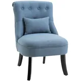 Homcom Relaxsessel mit Rückenkissen, Sessel, Fernsehsessel, Erhöhte Füße, Leinen, Blau,