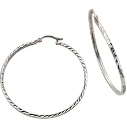 Paar Creolen FIRETTI "Schmuck Geschenk Silber 925 glänzendes Design diamantiert" Gr. 60, silber (silberfarben), Ohrringe, Damen, 60, Silber 925 (Sterlingsilber)