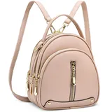 DIRRONA Damen Mini Rucksack – stylische süße wandelbare Schultertasche und Handtasche, Leichter PU-Leder Rucksack, wasserdicht, ideal für Reisen und Arbeit Zartrosa