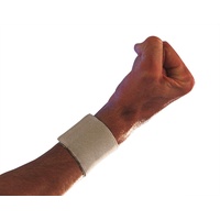 SCUDOTEX Elastische Handgelenkbandage, verstellbar, mit Klettverschluss, 6 cm, natürliche Farbe, Größe 2