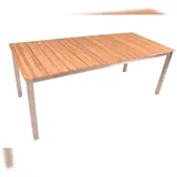 deluke Gartentisch 200 x 90 x 75 cm Braun