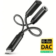AXAGON ADA-HCPD, USB-C to USB-C PD / 3.5 mm Audio Jack (female) - 10 cm