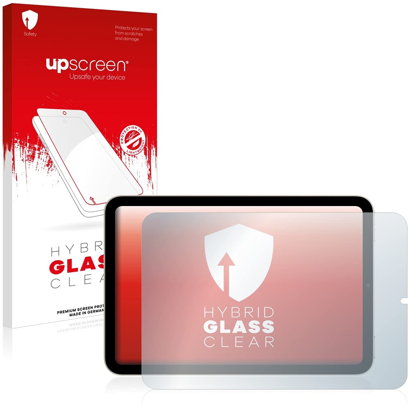 upscreen Panzer Schutz Glas für Apple iPad Mini 6 WiFi Cellular 2021 (im Querformat, 6. Gen.) Panzerfolie Schutzfolie [Kratzfest, Anti-Fingerprint]