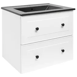 Naturel Forli Badezimmerschrank mit Waschbecken 60x45x46 cm weiß glanz FORLI60BIUC
