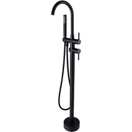 SANOTECHNIK Standarmatur SANOTECHNIK "SONATA", schwarz, B:20cm H:115cm T:16cm Ø:16cm, Metall, Armaturen, freistehende Badewannenarmatur, schwarz