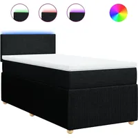 VidaXL Boxspringbett mit Matratze Schwarz 100x200 cm Stoff -