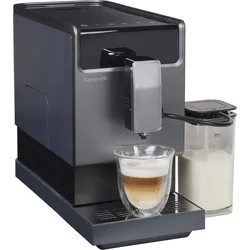 HANSEATIC Kaffeevollautomat "HACM121470ST", schwarz (silber, schwarz), B:18cm H:40cm T:32cm, Kaffeevollautomaten, magnetisch, abnehmbare Tassenabstellfläche, zwei separate Milchtanks