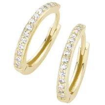 Luigi Merano Paar Creolen mit Brillanten, Gold 585 goldfarben