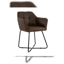 SAM Outillage Esszimmer Armlehnstuhl Wildlederoptik Metallbeine schwarz KIRIN